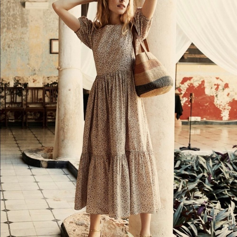 ISO Doen Dune Dress in Sienna brown, size Small